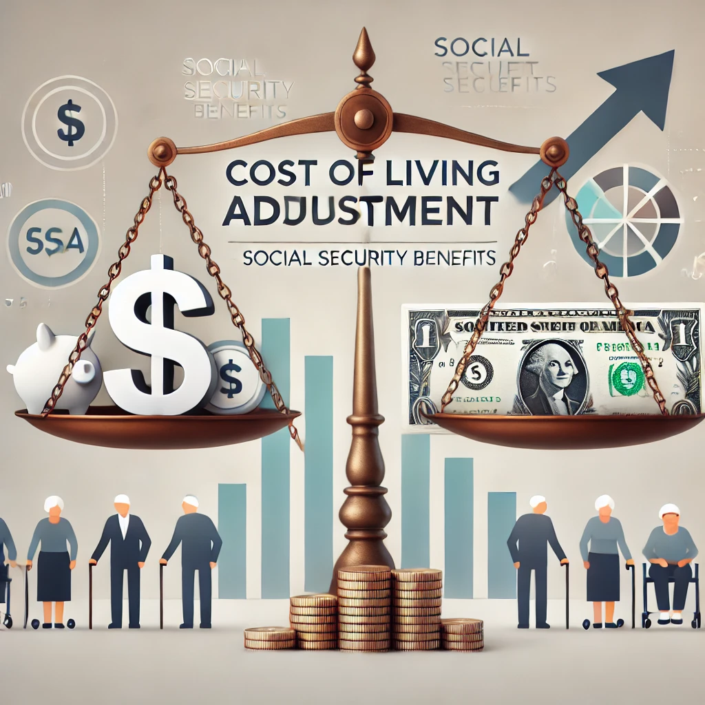 Cost-of-Living Adjustment illustration showing Social Security benefits increase